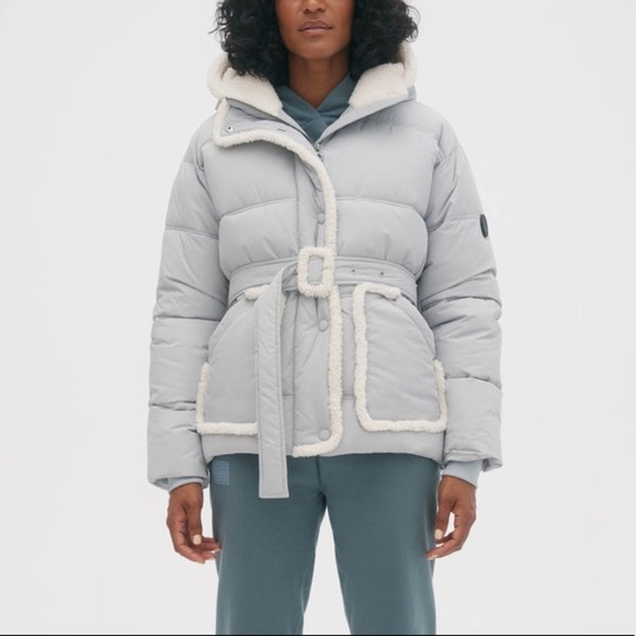 NWT Noize Vegan Aberdeen Mid-Length Puffer Winter Jacket in Sky Blue - Picture 1 of 16